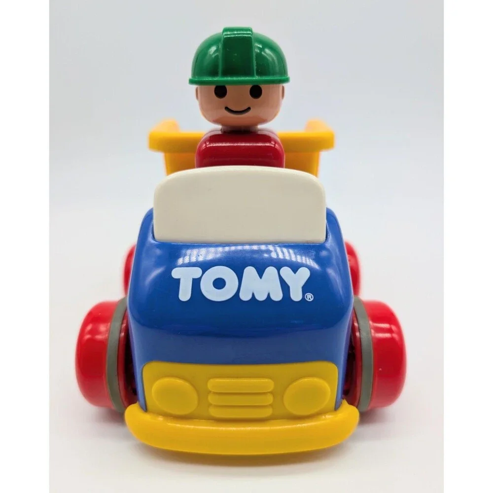 Tomy 1991 TEDDY Push n Go Dump Truck Pull Back Toy